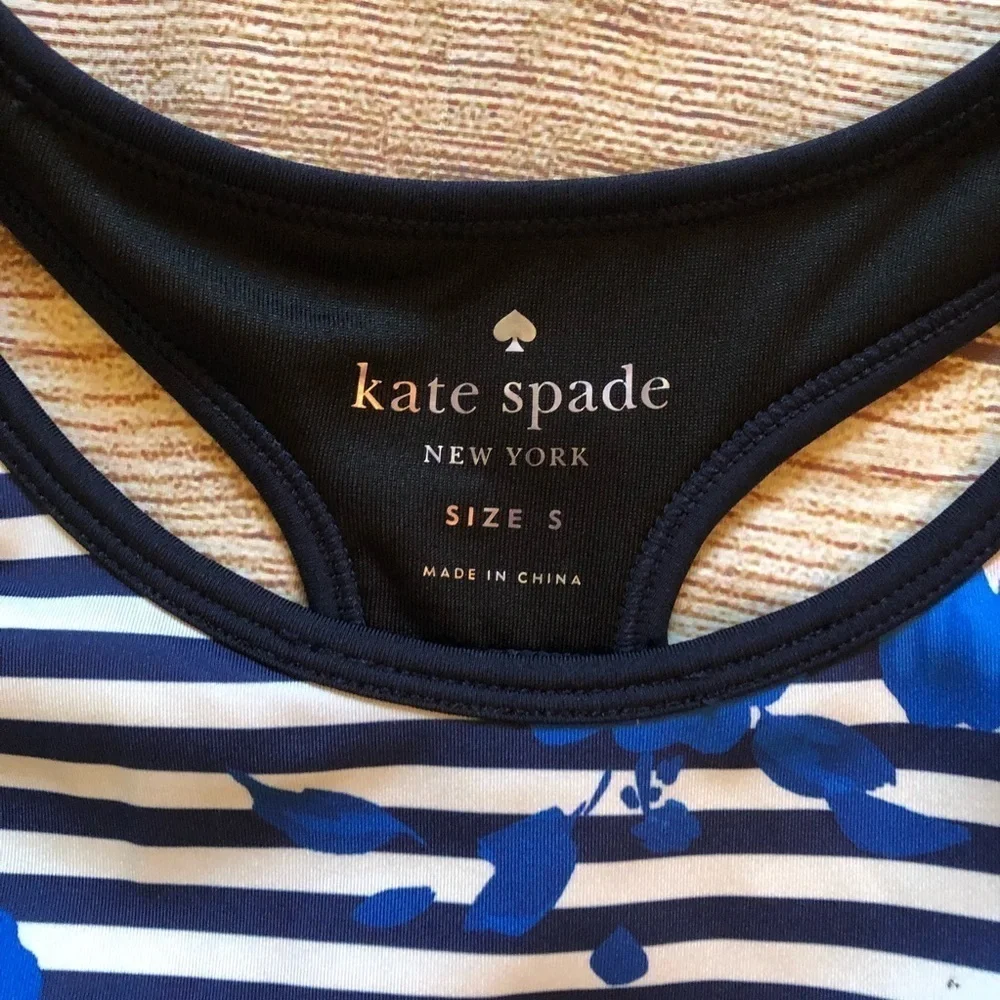 Kate Spade Blue Hibiscus Stripe Sports Bra‎ ✨
